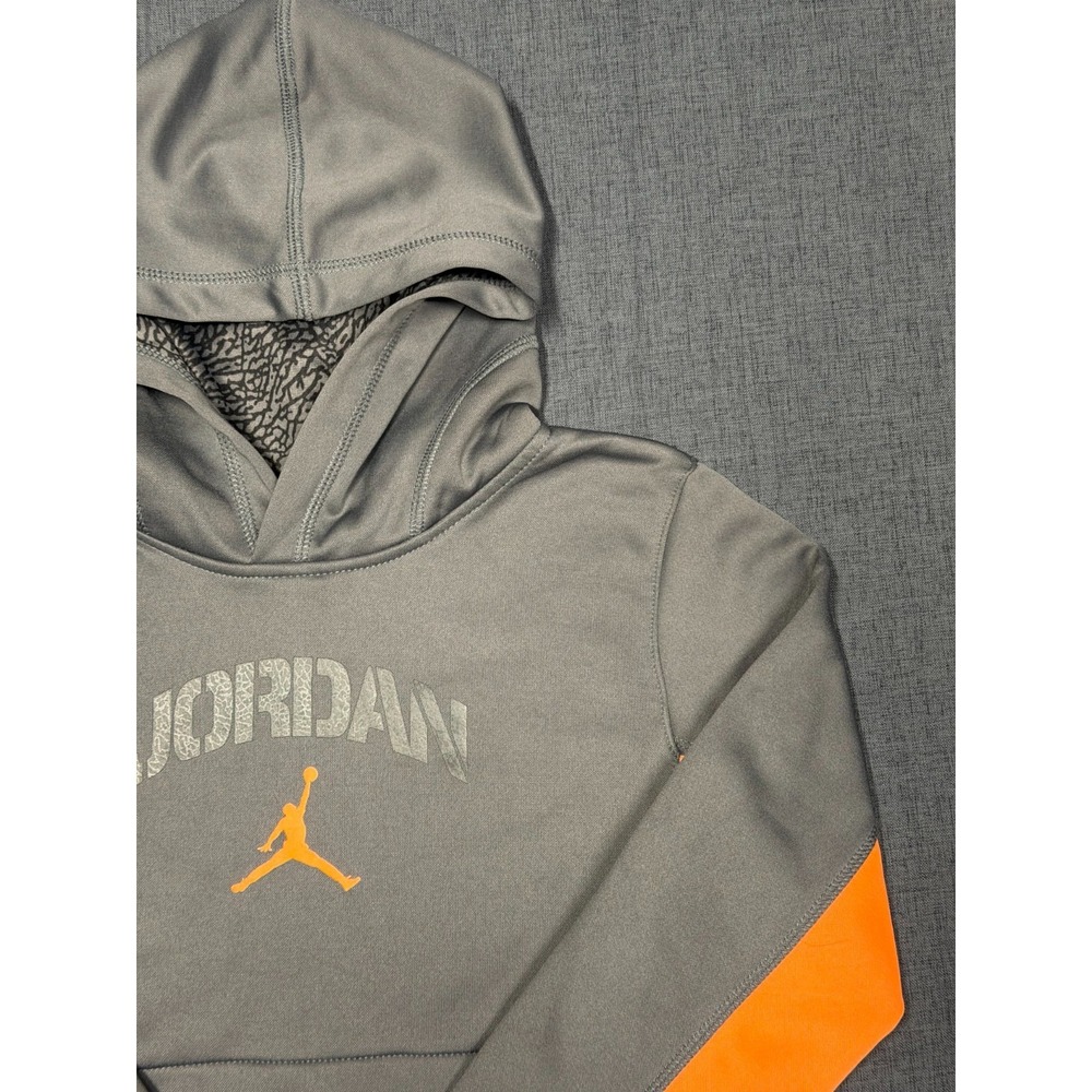 boys Jordan therma fit hoodie size small (6-7 Years) In Gray & Orange - Picture 5 of 16